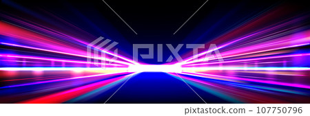 Abstract red and blue speed line night effect 107750796
