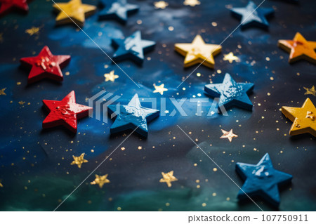 Festive elegant abstract background with stars. Generative AI 107750911