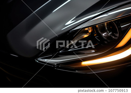 Lamp of modern car headlight. Close up view. Generative AI 107750913