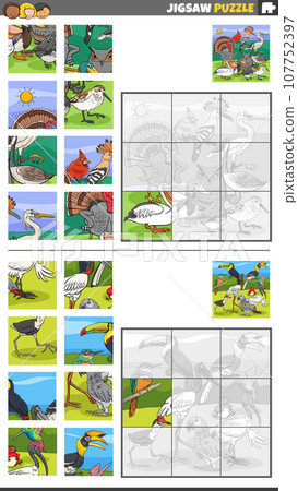 jigsaw puzzle activities set with birds animal characters group jigsaw puzzle activities set with birds animal characters group 107752397