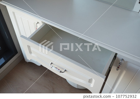 top view of a opened empty drawer top view of a opened empty drawer 107752932