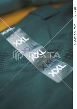 XXL size clothing label tag XXL size clothing label tag 107753035