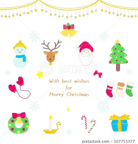 Hand drawn christmas motif set 107753377