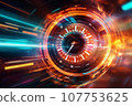 Abstract technology speed concept, Technology futuristic, movement pattern, AI generated. 107753625