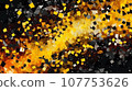 background with yellow and black, Abstract background flowing glowing triangular fragments, yellow, black, AI generated. 107753626