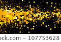 background with yellow and black, Abstract background flowing glowing triangular fragments, yellow, black, AI generated. 107753628