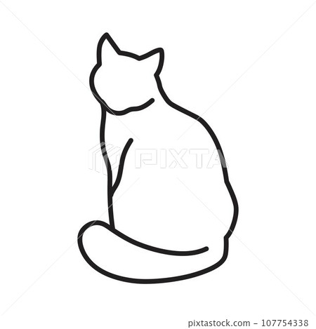 black lines Cat vector 107754338