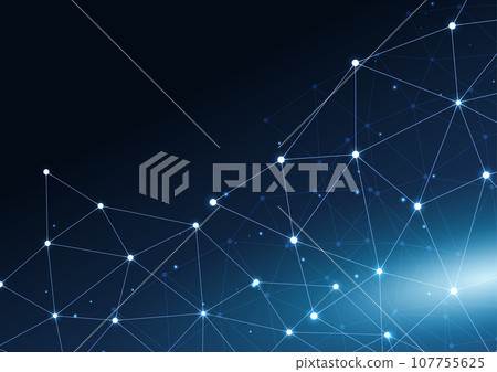 Connected blue network background Connected blue network background 107755625