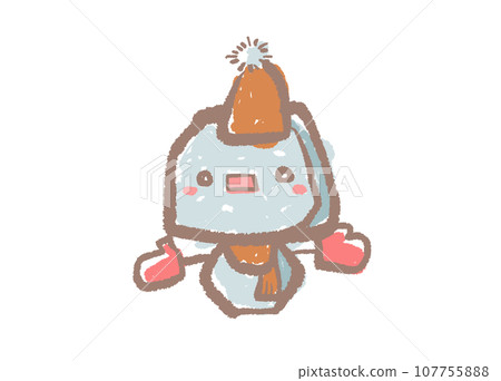 立方體狀雪人插畫02 立方體狀雪人插畫02 107755888
