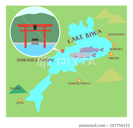 Around Lake Biwa - Stock Illustration [107756152] - PIXTA