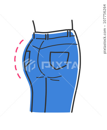 堅定的屁股插畫素材 107756264