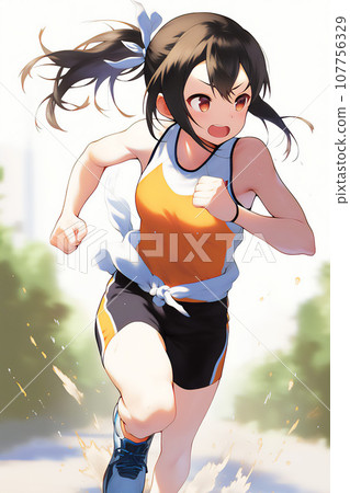 奔跑的女孩[AI生成圖像] 107756329