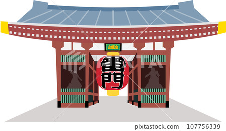 東京變形插畫淺草雷門 107756339