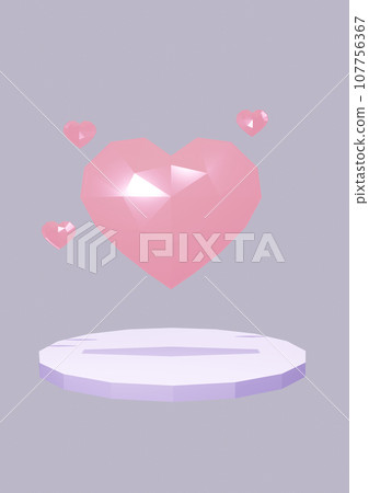 3DCG of a floating heart 3DCG of a floating heart 107756367