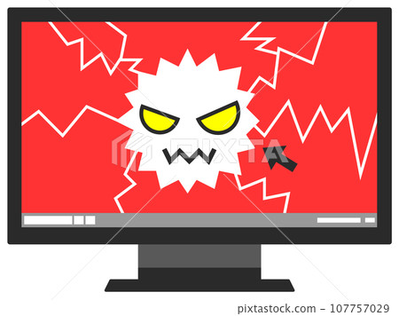 電腦被惡意病毒感染並凍結的插圖 電腦被惡意病毒感染並凍結的插圖 107757029