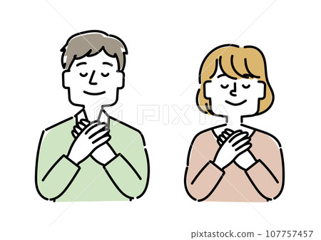 插圖集休閒男女看起來如釋重負放鬆 107757457