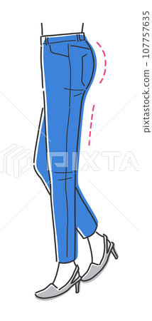 翹臀風格的女人插畫素材 翹臀風格的女人插畫素材 107757635