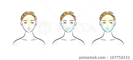 女人臉部顏色圖解1 T區 U區 女人臉部顏色圖解1 T區 U區 107758332