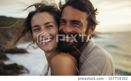 微笑的情侶在海邊擁抱 AI 生成的圖像 微笑的情侶在海邊擁抱 AI 生成的圖像 107758382