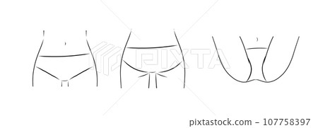 女用比基尼線VIO線單色圖解 女用比基尼線VIO線單色圖解 107758397
