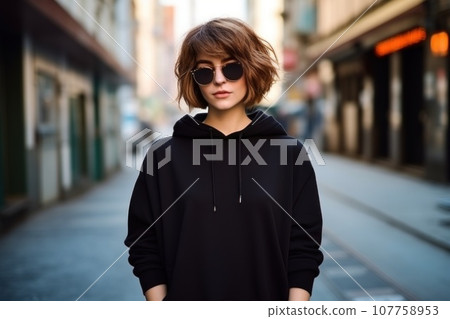 Blank mockup sweater , mockup shirt . Generative AI 107758953