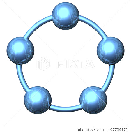 3DCG《5球體/球合作》藍色、藍色 3DCG《5球體/球合作》藍色、藍色 107759171