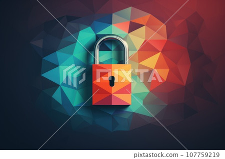 cybersecurity and privacy concept of data protection, secure encryption technology. Generative Ai 107759219