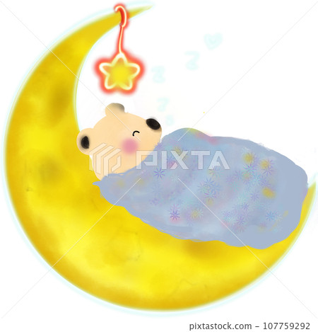 cute baby bear sitting or sleep 107759292