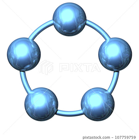 3DCG《5球體/球合作》藍色、藍色 107759759