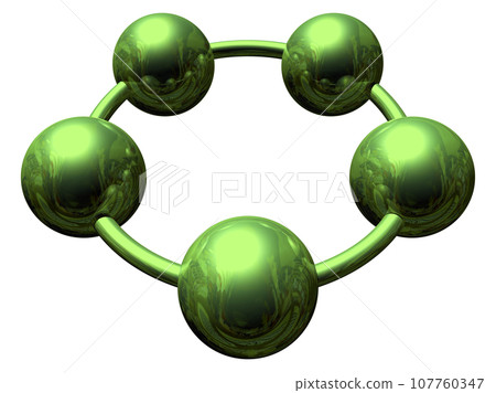 3DCG "Five spheres/ball collaboration" Green, Green 3DCG "Five spheres/ball collaboration" Green, Green 107760347