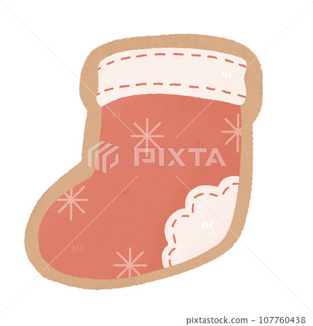 cute kawaii Stockings christmas sock santa ginger bread doodle Watercolor illustration xmas Clipart Charming Holiday 107760438