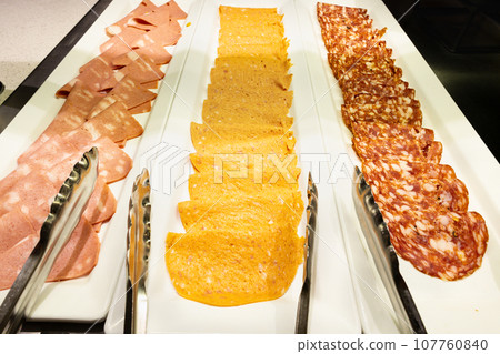 Cold meats at large cruise ship restaurants 107760840