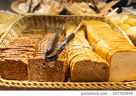Bread in a large cruise ship restaurant Bread in a large cruise ship restaurant 107760844