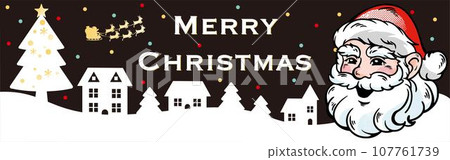 Christmas banner advertisement Santa Claus cityscape silhouette cute illustration material Christmas banner advertisement Santa Claus cityscape silhouette cute illustration material 107761739