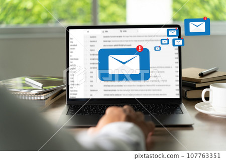 Mail Communication Connection message to mailing contacts phone Global Letters Concept 107763351
