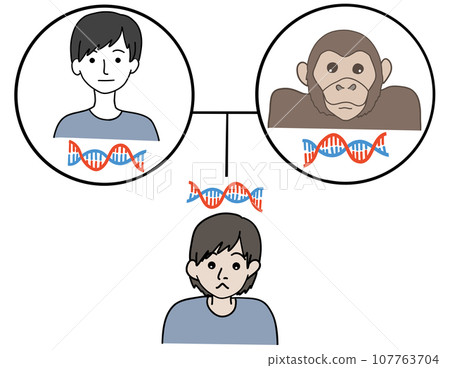 A creature that is a combination of a human and a monkey A creature that is a combination of a human and a monkey 107763704