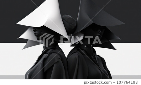 Portrait, ideal shapes and lines, Avant-garde with sculpture, Portrait, ideal shapes and lines, Avant-garde with sculpture, 107764198