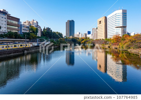 Sunny autumn leaves at the outer moat of Edo Castle (Ichigaya, Chiyoda-ku, Tokyo) Sunny autumn leaves at the outer moat of Edo Castle (Ichigaya, Chiyoda-ku, Tokyo) 107764985