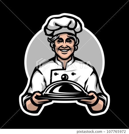 Chef in headdress. Logo, emblem. 107765972