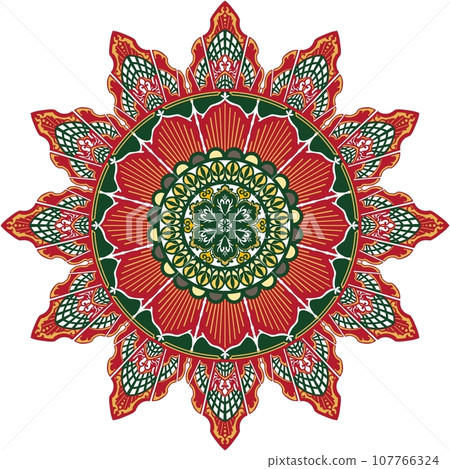 【中古】 花曼陀羅 花曼陀羅中國風色彩-插圖素材[107766324] - PIXTA圖庫