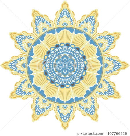 Flower mandala blue x yellow Flower mandala blue x yellow 107766326