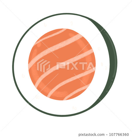Salmon Sushi Roll Cartoon illustration Salmon Sushi Roll Cartoon illustration 107766360