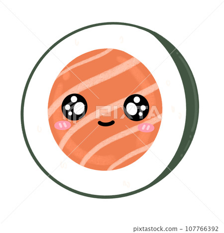 Cute Sushi Roll Mascot Character Kawaii Cartoon illustration Cute Sushi Roll Mascot Character Kawaii Cartoon illustration 107766392