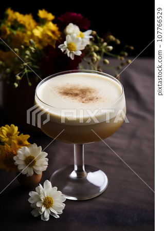 Glass of tasty pumpkin coffee Glass of tasty pumpkin coffee 107766529