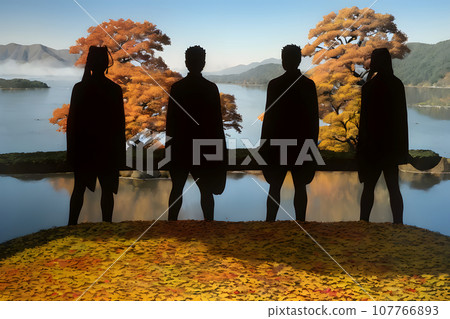 Autumn leaves in the lake-Generative AI Autumn leaves in the lake-Generative AI 107766893