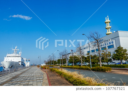 [神奈川的城市景觀] 港口未來（橫濱海上防災基地）週邊的城市景觀 107767321