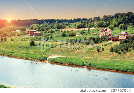 Volga river valley on the outskirts of Rzhev Volga river valley on the outskirts of Rzhev 107767993