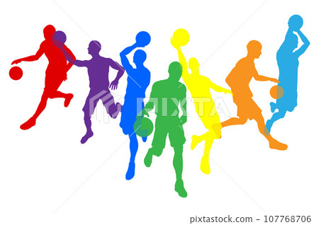 Basketball Silhouette Players Player Silhouettes 107768706