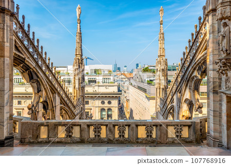 Spiers on roof of the cathedral 107768916