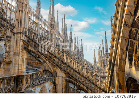 Roof of Milan Cathedral in Italy 107768919